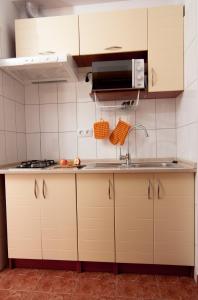 Kuchyň nebo kuchyňský kout v ubytování Apartmani Galija