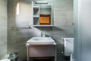 a bathroom with a sink and a mirror at Pensiunea Christiana in Arad +27 photos