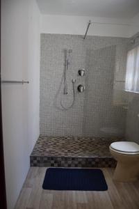 een badkamer met douche en toilet bij Hoog 109 High accommodation in Mosselbaai +10 foto's