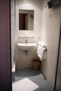 a bathroom with a sink and a mirror at Hotel Veli Jože in Pula