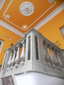 a staircase in a building with a ceiling at Student’s Hostel in Montevideo