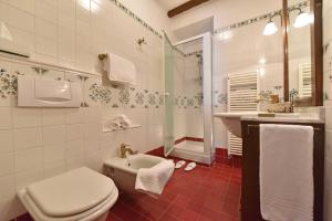 y baño con aseo, ducha y lavamanos. en Chambres Mont Cervin, en Breuil-Cervinia