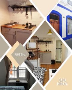 un collage de fotos de una cocina y una habitación en Casa Miraya, en Almería