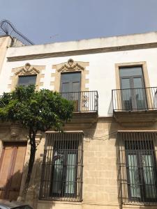 a building with balconies and a tree in front of it at Casa Palaciega Centro Wifi in El Puerto de Santa María