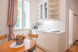 A kitchen or kitchenette at Gästehaus Villa Rose