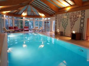 a large swimming pool in a large room at Villa Schwarzwald in Schluchsee