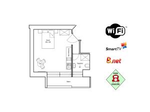 Plán poschodí v ubytovaní Apartmani Borko