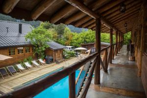 A view of the pool at Hotel El Barranco or nearby