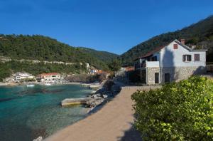 una casa su una spiaggia vicino a un corpo d'acqua di Alavia II a Babina