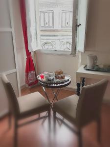 a room with two chairs and a table and a window at Duomo View in Florence