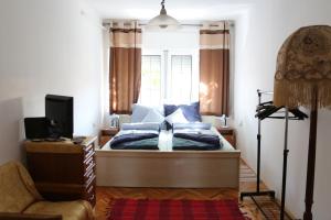 Postel nebo postele na pokoji v ubytování Hív-Lak Apartman
