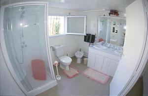 カップブルトンにあるL'Hernaniのバスルーム(シャワー、トイレ、シンク付)