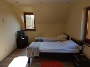 Giường trong phòng chung tại Sarna Karkonosze