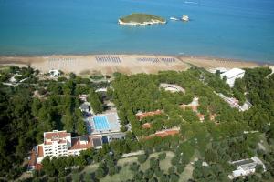 an aerial view of a resort and a beach at Hotel Portonuovo in Vieste