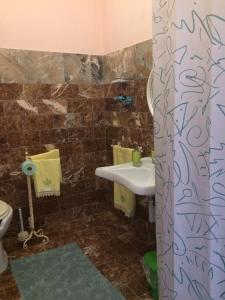ein Bad mit einem Waschbecken und einem WC in der Unterkunft Sa Perda Lada in Fluminimaggiore