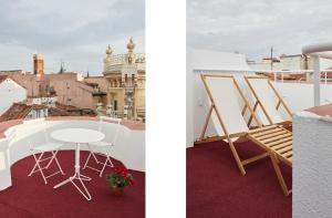 マドリードにある60 Balconies Puerta del Solのバルコニー(テーブル、椅子付)の景色2望み