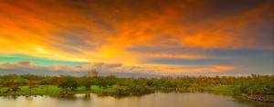 a view of a river with a cloudy sky at The Sunbeam Hideaway B&B in Luodong