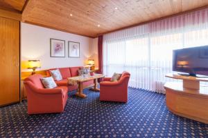 TV a/nebo společenská místnost v ubytování Hotel Alpina
