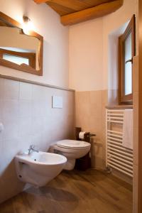 サン・ピエールにあるB&B Lo VAN - Camere al Verde Villaggio di Rumiodのバスルーム(白いトイレ、シンク付)