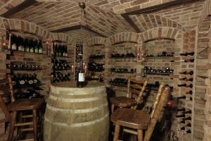a wine cellar with a bunch of wine bottles at Pension Franzbäcker in Warburg