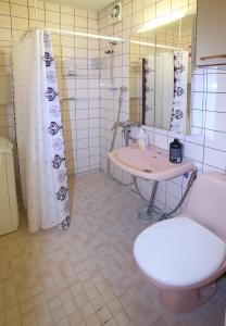ロヴァニエミにあるミシェル センター アパートメントのバスルーム(トイレ、洗面台付)