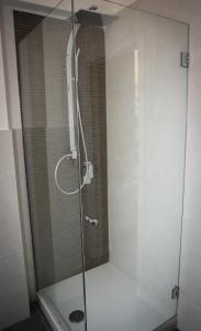 サレルノにあるCasa Dodoのバスルーム(ガラスドア付きのシャワー付)