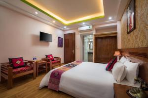 TV a/nebo společenská místnost v ubytování Sapa Luxury Hotel