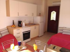 Kuchyň nebo kuchyňský kout v ubytování Mikros Gialos Apartments