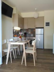 Kuchyň nebo kuchyňský kout v ubytování Mikros Gialos Apartments