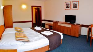 Televízia a/alebo spoločenská miestnosť v ubytovaní Garni Hotel Tatramonti