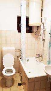 a bathroom with a toilet and a sink at Sea Panorama Villa in Mimice +25 photos