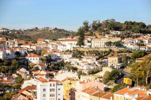 a view of a city with houses on a hill at Alojamento das Fontes in Alenquer