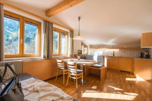 Kuchyň nebo kuchyňský kout v ubytování KENDLGUT Appartements am BioBauernhof inklusive unbegrenztem Eintritt in die Alpentherme