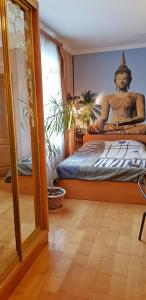 Postel nebo postele na pokoji v ubytování Hotel Om Shanti