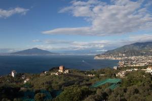 Una vista del océano y una ciudad en Hotel Il Nido Sorrento, en Sorrento