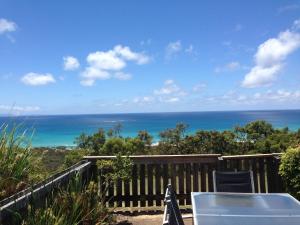 a view of the ocean from a balcony at Pandanus Palms Ocean View Holiday Resort on Point Lookout in Point Lookout
