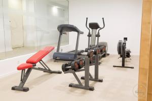 a row of exercise bikes in a gym at Oporto Ceuta Residences - Residence 6 by We Do Living in Porto
