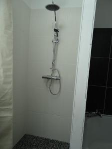 łazienka z prysznicem z głowicą prysznicową w obiekcie Le relais du bouchon w mieście Saint-Nazaire-dʼAude
