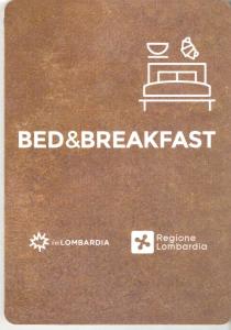 un livre avec un logo Bed & Breakfast sur celui-ci dans l'établissement B&B All'Aeroporto, à Curtatone