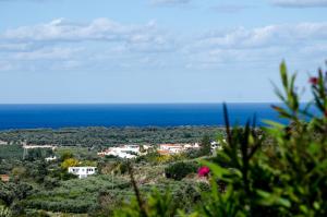 a view of a town with the ocean in the background at Iperion Apartment G2-2 in Agia Triada