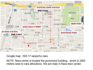 een schermafdruk van een kaart bij Nara Deer Hostel- - 外国人向け - 日本人予約不可 in Nara