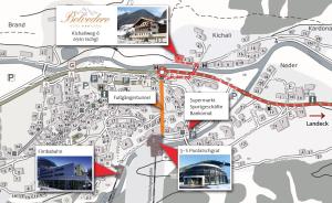 un mapa de la actualización propuesta al museo de arqueología y antropología en Hotel Garni Belvedere, en Ischgl