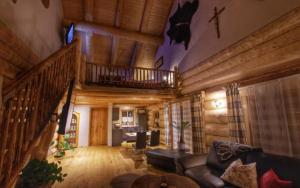 Posezení v ubytování Holzhaus Lugerhof