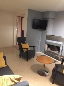 TV a/nebo společenská místnost v ubytování Mänty Holiday Apartments