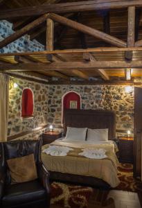 Cama o camas de una habitación en Guesthouse Elati - Pella