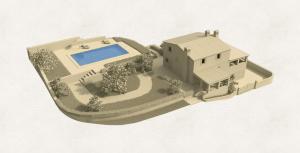 a rendering of a house and a swimming pool at Villa Primela**** in Labin