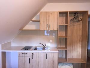Kuchyň nebo kuchyňský kout v ubytování Apartmaji in sobe Tina