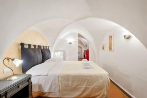 1 dormitorio con 1 cama con techo abovedado en Santo Spirito Frescos, en Florencia