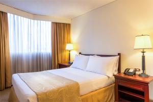 Postel nebo postele na pokoji v ubytování Hotel Dann Av. 19