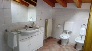 łazienka z umywalką i toaletą w obiekcie Sweet Home Casa Vacanze "La Mansarda" w mieście Rovetta